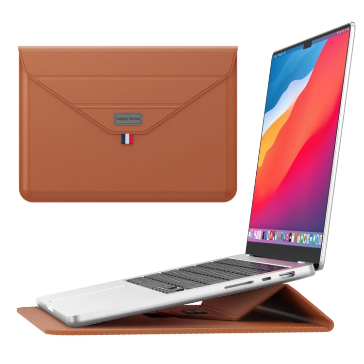 For 15.4/15.6/16.1 inch Envelope Holder Laptop Sleeve Bag(Brown) - 15.6 - 17 inch by PMC Jewellery | Online Shopping South Africa | PMC Jewellery | Buy Now Pay Later Mobicred
