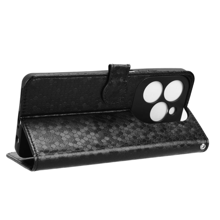 For Infinix Hot 40 / Hot 40 Pro 4G 2024 Honeycomb Dot Texture Leather Phone Case(Black) - Infinix Cases by PMC Jewellery | Online Shopping South Africa | PMC Jewellery | Buy Now Pay Later Mobicred
