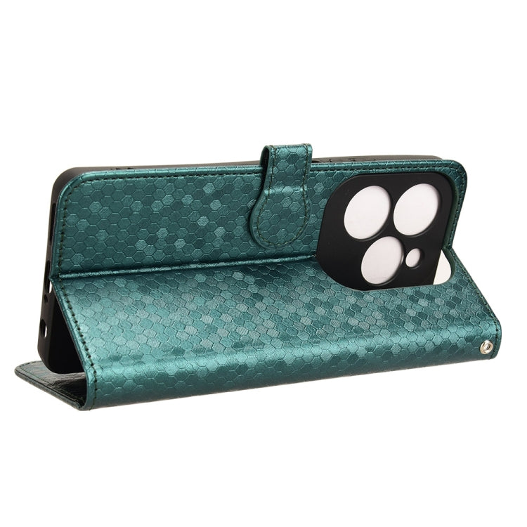 For Infinix Hot 40 / Hot 40 Pro 4G 2024 Honeycomb Dot Texture Leather Phone Case(Green) - free shipping - PMC Jewellery - Order now!