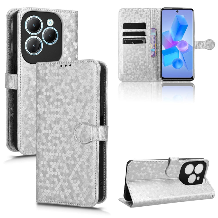 For Infinix Hot 40 / Hot 40 Pro 4G 2024 Honeycomb Dot Texture Leather Phone Case(Silver) - Infinix Cases by PMC Jewellery | Online Shopping South Africa | PMC Jewellery | Buy Now Pay Later Mobicred