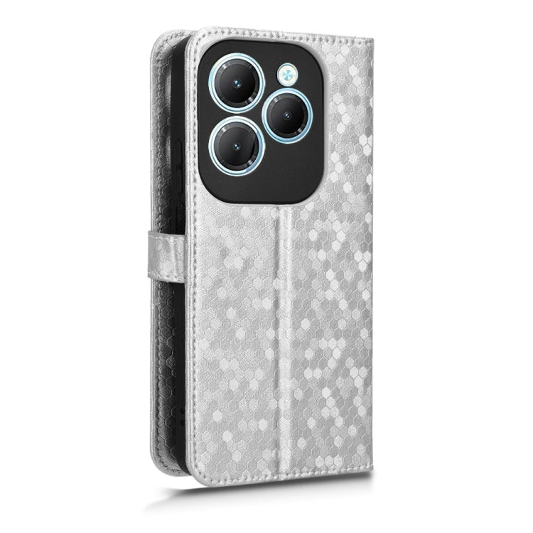 For Infinix Hot 40 / Hot 40 Pro 4G 2024 Honeycomb Dot Texture Leather Phone Case(Silver) - Infinix Cases by PMC Jewellery | Online Shopping South Africa | PMC Jewellery | Buy Now Pay Later Mobicred