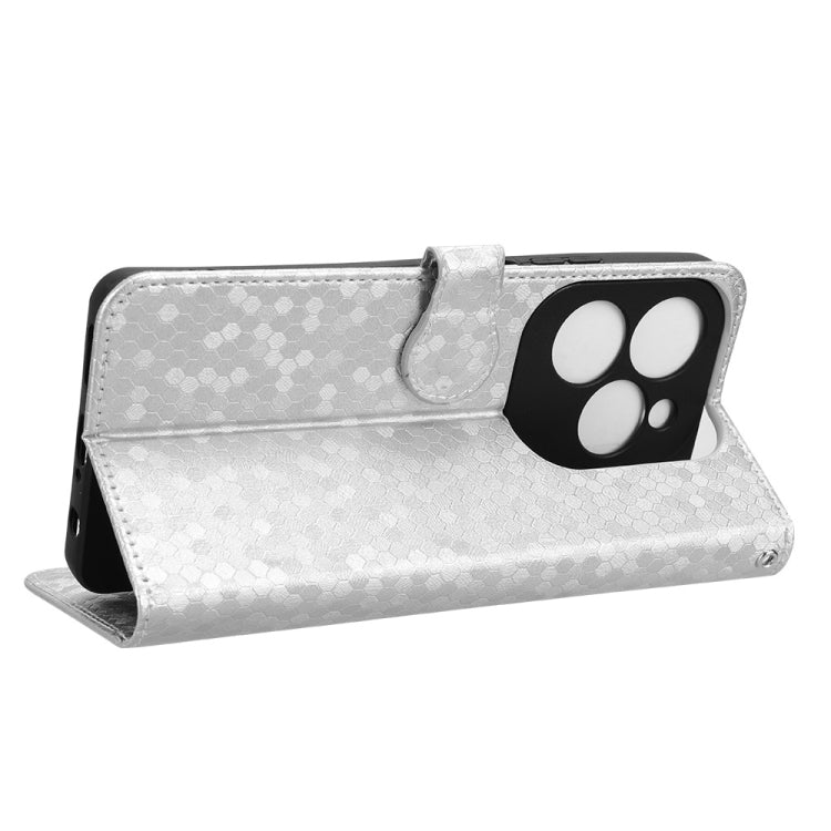 For Infinix Hot 40 / Hot 40 Pro 4G 2024 Honeycomb Dot Texture Leather Phone Case(Silver) - Infinix Cases by PMC Jewellery | Online Shopping South Africa | PMC Jewellery | Buy Now Pay Later Mobicred