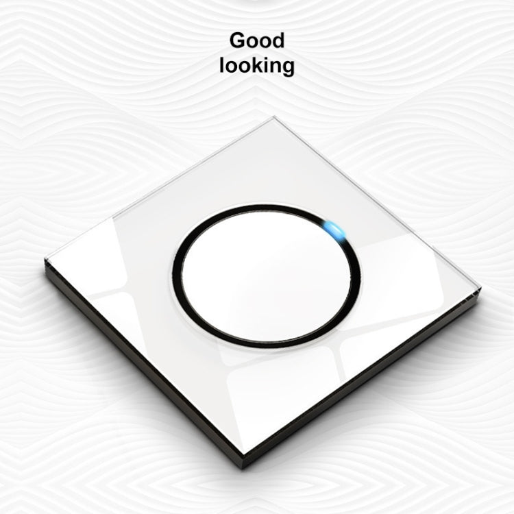 86mm Round LED Tempered Glass Switch Panel, White Round Glass, Style:Dual Computer Socket - free shipping - PMC Jewellery - Order now!