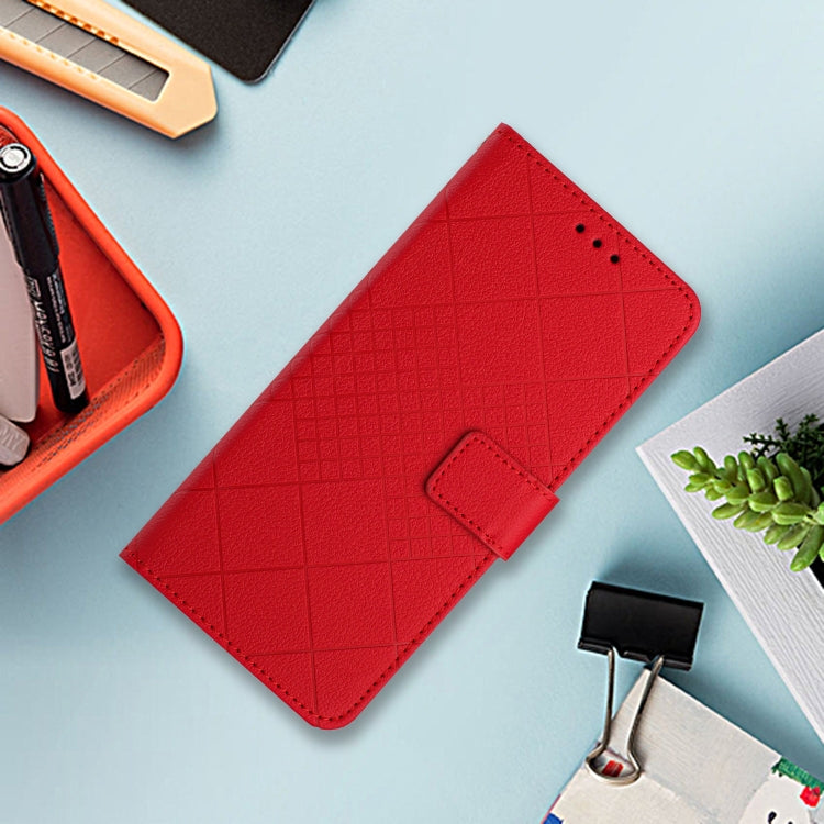 For Google Pixel 9 Pro Rhombic Grid Texture Leather Phone Case(Red) - Google Cases by PMC TechLife | Online Shopping South Africa | PMC TechLife | Buy Now Pay Later Mobicred