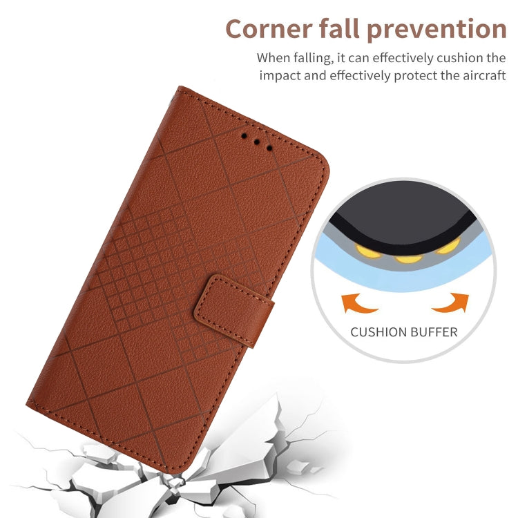 For Google Pixel 9 Rhombic Grid Texture Leather Phone Case(Brown) - Google Cases by PMC TechLife | Online Shopping South Africa | PMC TechLife | Buy Now Pay Later Mobicred