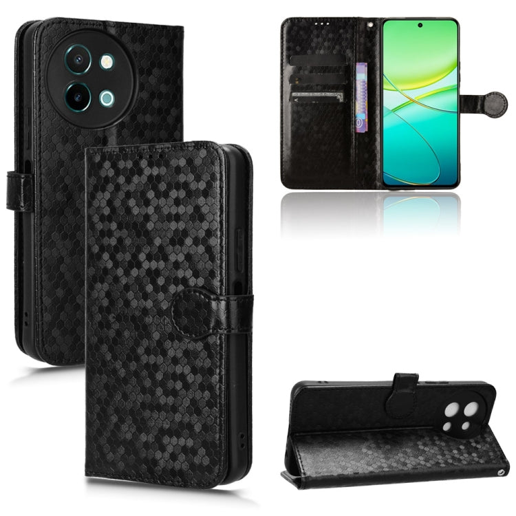 For vivo Y38 5G / Y200i Honeycomb Dot Texture Leather Phone Case(Black) - vivo Cases by PMC TechLife | Online Shopping South Africa | PMC TechLife | Buy Now Pay Later Mobicred