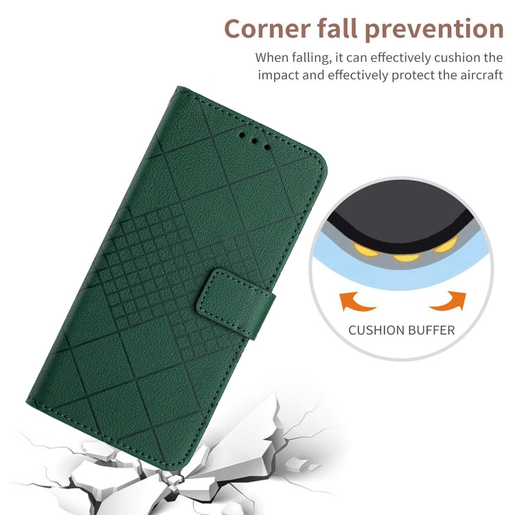 For Motorola Moto G Play 5G 2024 Rhombic Grid Texture Leather Phone Case(Green) - free shipping - PMC Jewellery - Order now!