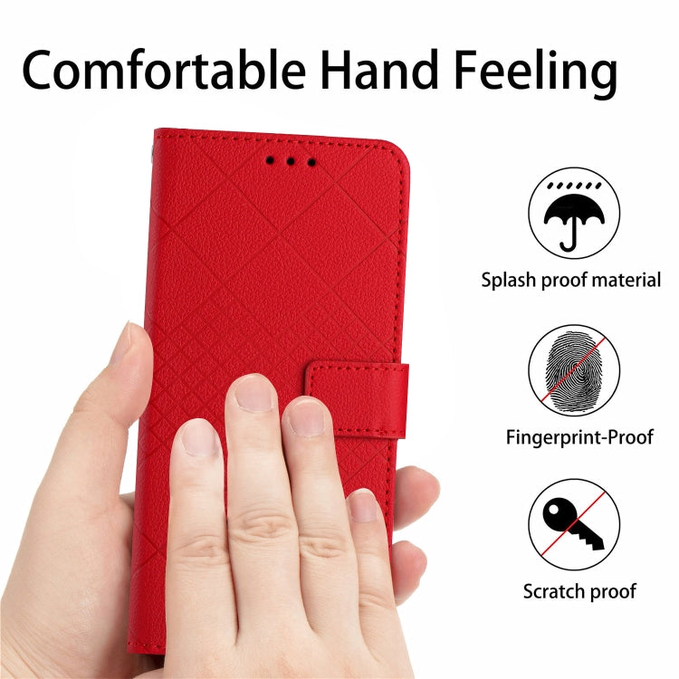 For Motorola Moto G Stylus 5G 2024 Rhombic Grid Texture Leather Phone Case(Red) - Motorola Cases by PMC Jewellery | Online Shopping South Africa | PMC Jewellery | Buy Now Pay Later Mobicred