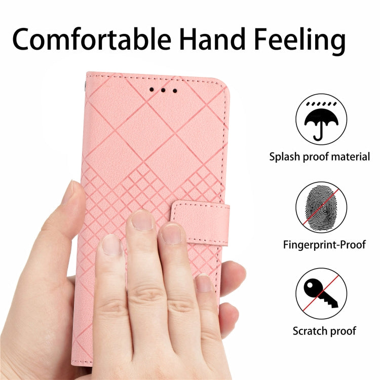 For Motorola Edge 5G 2024 Rhombic Grid Texture Leather Phone Case(Pink) - free shipping - PMC Jewellery - Order now!
