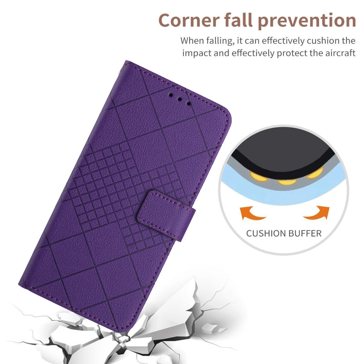 For vivo Y03 4G Rhombic Grid Texture Leather Phone Case(Purple) - vivo Cases by PMC Jewellery | Online Shopping South Africa | PMC Jewellery | Buy Now Pay Later Mobicred