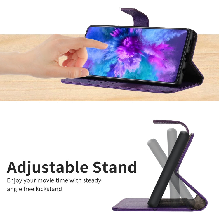 For vivo Y03 4G Rhombic Grid Texture Leather Phone Case(Purple) - vivo Cases by PMC TechLife | Online Shopping South Africa | PMC TechLife | Buy Now Pay Later Mobicred