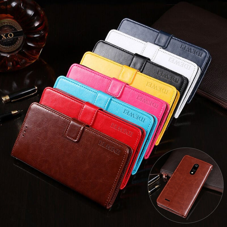 For Ulefone Note 8P idewei Crazy Horse Texture Horizontal Flip Leather Case with Holder & Card Slots & Wallet(Dark Blue) - Ulefone Cases by idewei | Online Shopping South Africa | PMC Jewellery | Buy Now Pay Later Mobicred
