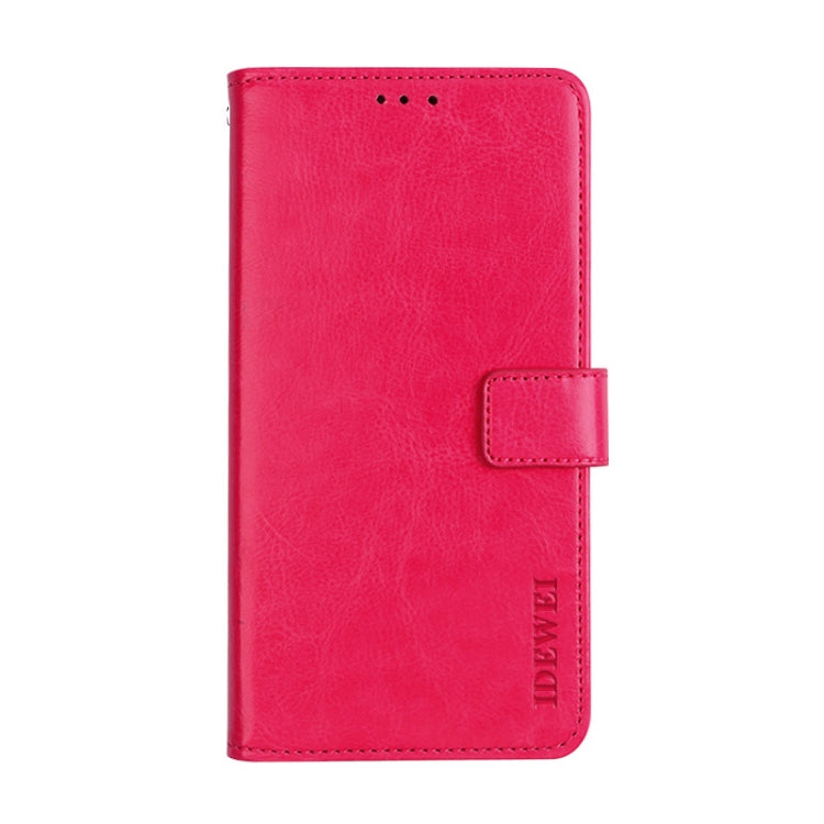For Ulefone Note 8P idewei Crazy Horse Texture Horizontal Flip Leather Case with Holder & Card Slots & Wallet(Rose Red) - Ulefone Cases by idewei | Online Shopping South Africa | PMC Jewellery | Buy Now Pay Later Mobicred