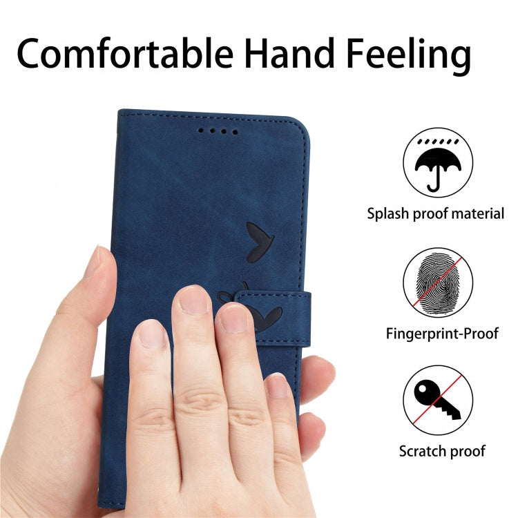 For Xiaomi Redmi K70 / K70 Pro Skin Feel Heart Embossed Leather Phone Case with Long Lanyard(Blue) - K70 Pro Cases by PMC Jewellery | Online Shopping South Africa | PMC Jewellery | Buy Now Pay Later Mobicred