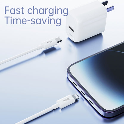 ROCK Simple Series 1m 27W USB-C / Type-C to 8 Pin Fast Charging Data Cable(White) - 2 in 1 Cable by ROCK | Online Shopping South Africa | PMC Jewellery | Buy Now Pay Later Mobicred