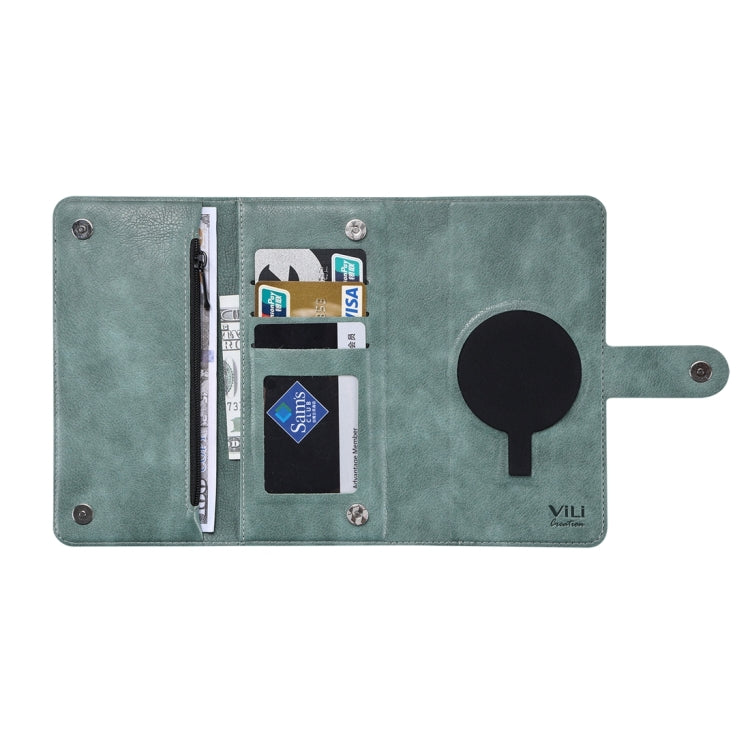 For iPhone 14 Pro ViLi GV Series MagSafe Magnetic Zipper Leather Phone Case(Green) - free shipping - PMC Jewellery - Order now!