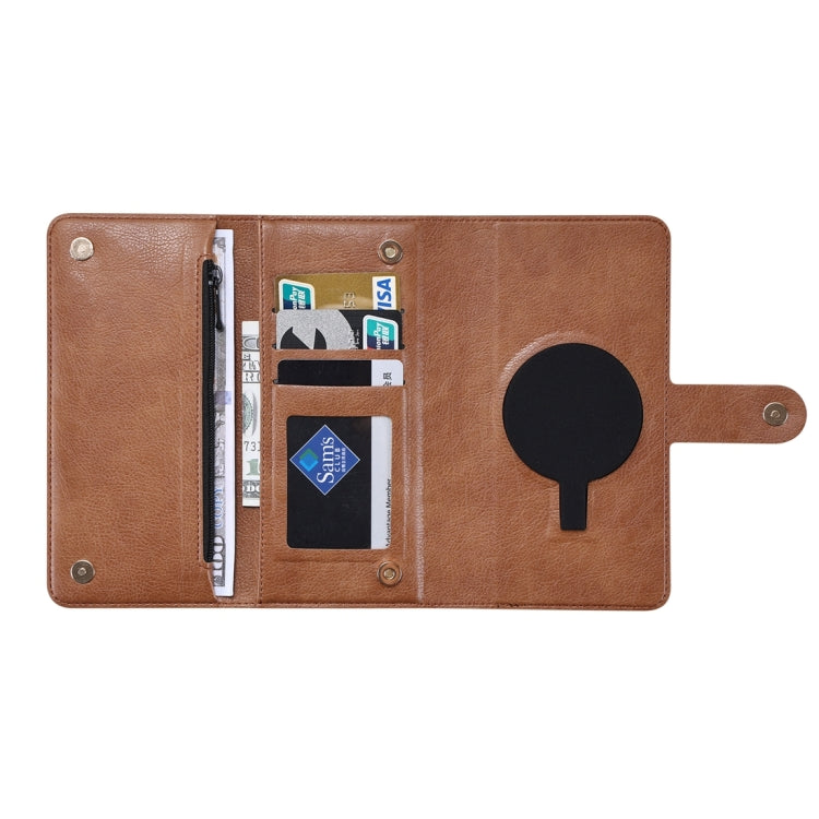 For iPhone 15 Plus ViLi GV Series MagSafe Magnetic Zipper Leather Phone Case(Brown) - free shipping - PMC Jewellery - Order now!