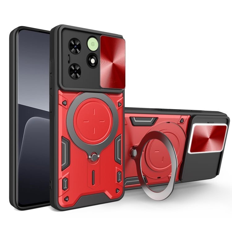 For Tecno Spark Go 2024/Spark 20 CD Texture Sliding Camshield Magnetic Holder Phone Case(Red) - free shipping - PMC TechLife - Order now!