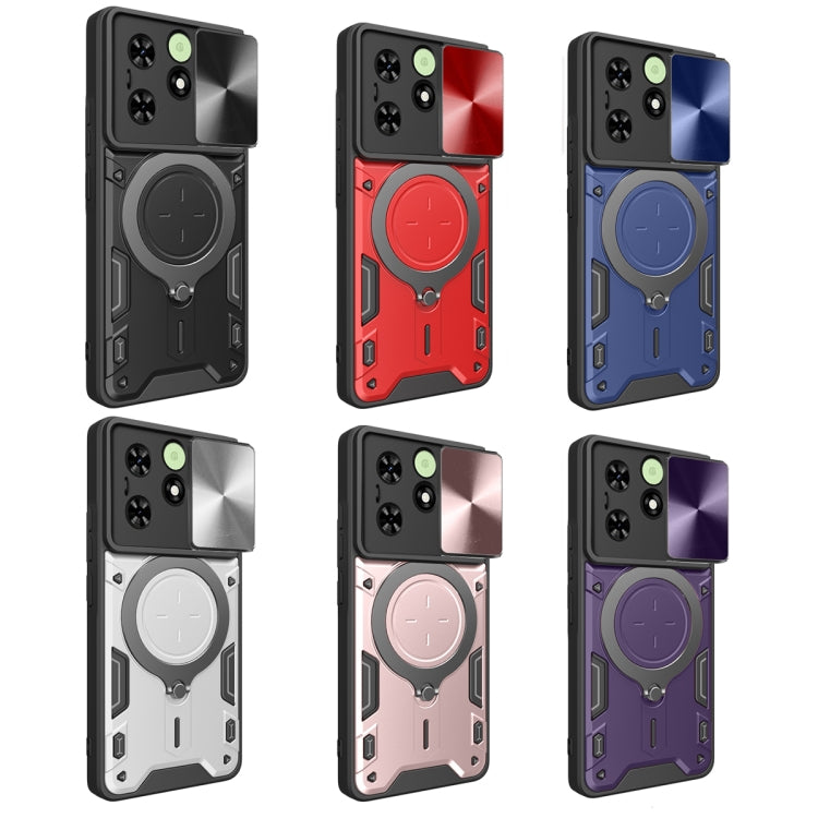 For Tecno Spark Go 2024/Spark 20 CD Texture Sliding Camshield Magnetic Holder Phone Case(Purple) - free shipping - PMC TechLife - Order now!