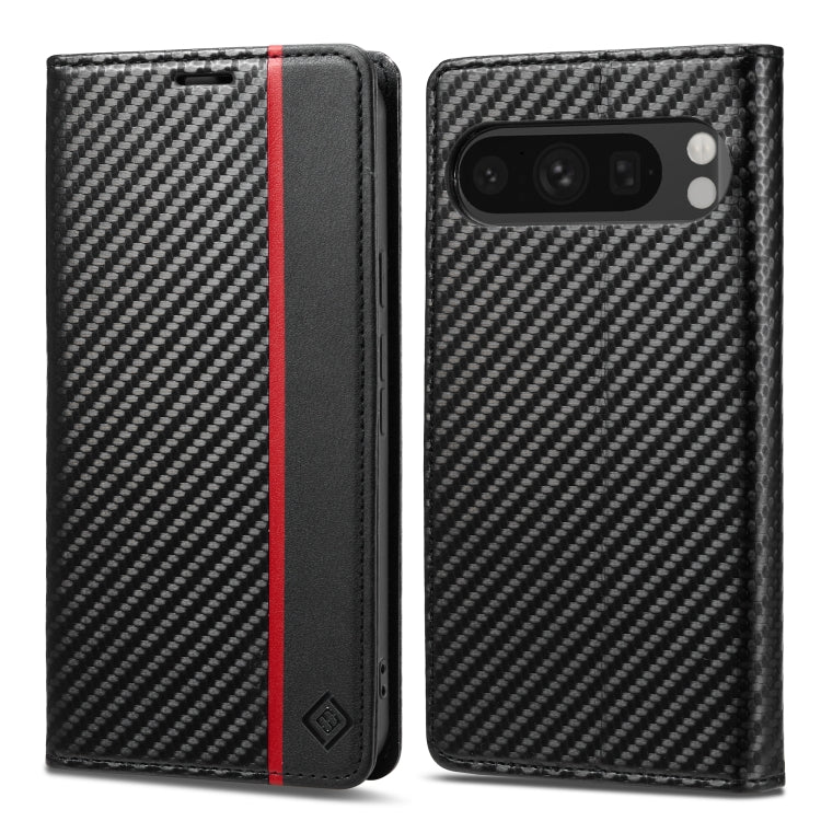 For Google Pixel 9 LC.IMEEKE Carbon Fiber Leather Phone Case(Vertical Black) - Google Cases by LC.IMEEKE | Online Shopping South Africa | PMC Jewellery | Buy Now Pay Later Mobicred