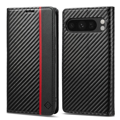 For Google Pixel 9 Pro LC.IMEEKE Carbon Fiber Leather Phone Case(Vertical Black) - Google Cases by LC.IMEEKE | Online Shopping South Africa | PMC Jewellery | Buy Now Pay Later Mobicred