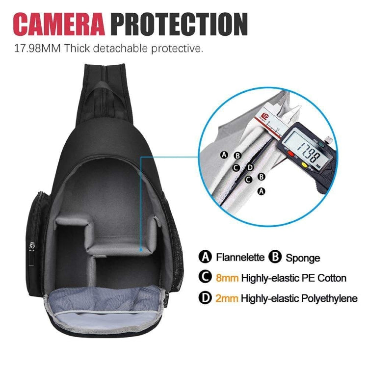 Cwatcun D17 Camera Shoulder Crossbody Backpack(Black) - free shipping - PMC TechLife - Order now!