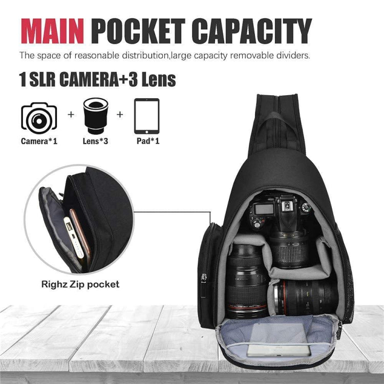 Cwatcun D17 Camera Shoulder Crossbody Backpack(Black) - free shipping - PMC TechLife - Order now!