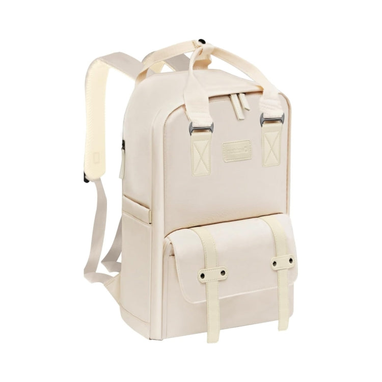 Cwatcun D78 Camera Laptop Backpack Bag With Detachable Insert Camera Case(Creamy White) - free shipping - PMC TechLife - Order now!