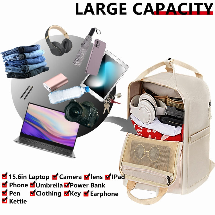 Cwatcun D78 Camera Laptop Backpack Bag With Detachable Insert Camera Case(Creamy White) - free shipping - PMC TechLife - Order now!