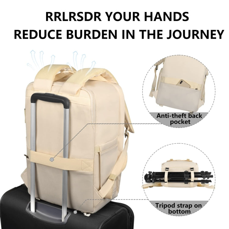 Cwatcun D78 Camera Laptop Backpack Bag With Detachable Insert Camera Case(Creamy White) - free shipping - PMC TechLife - Order now!