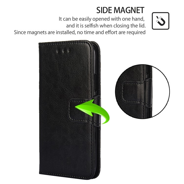 For Motorola Moto G Play 4G 2024 Crystal Texture Leather Phone Case(Black) - Motorola Cases by PMC Jewellery | Online Shopping South Africa | PMC Jewellery | Buy Now Pay Later Mobicred