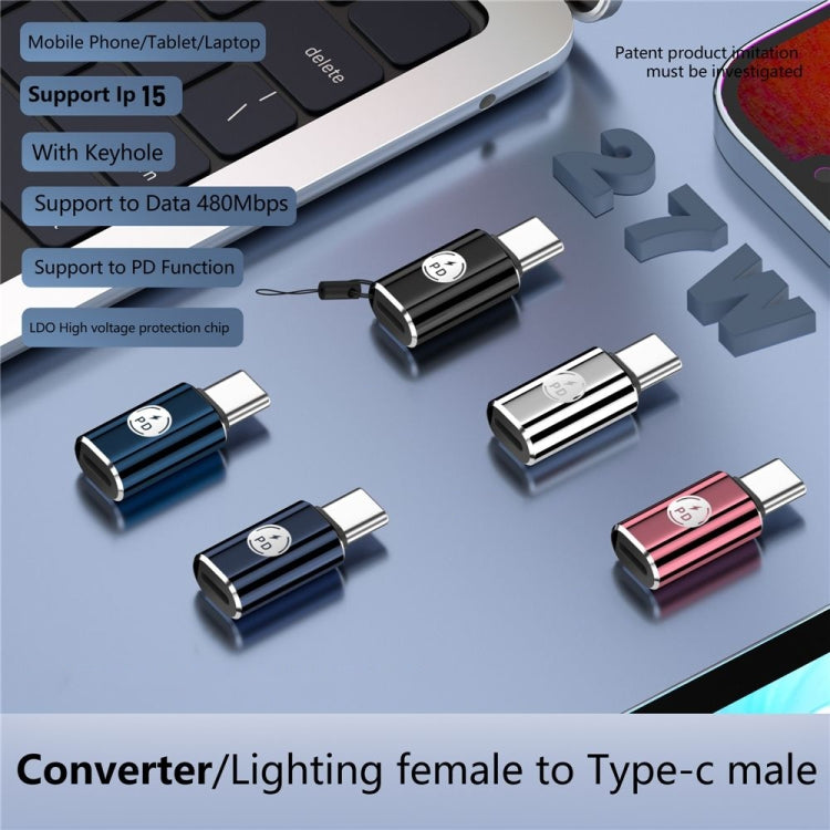 PD27W USB-C / Type-C to 8 Pin Adapter(Rose Red) - Converter & Adapter by PMC Jewellery | Online Shopping South Africa | PMC Jewellery | Buy Now Pay Later Mobicred