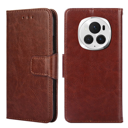 For Honor Magic6 Pro Crystal Texture Leather Phone Case(Brown) - Honor Cases by PMC Jewellery | Online Shopping South Africa | PMC Jewellery | Buy Now Pay Later Mobicred