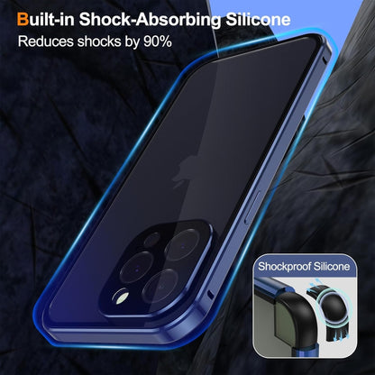 For iPhone 16 Pro Max Anti-peeping Magnetic Double-sided Tempered Glass Phone Case(Silver) - iPhone 16 Pro Max Cases by PMC Jewellery | Online Shopping South Africa | PMC Jewellery | Buy Now Pay Later Mobicred