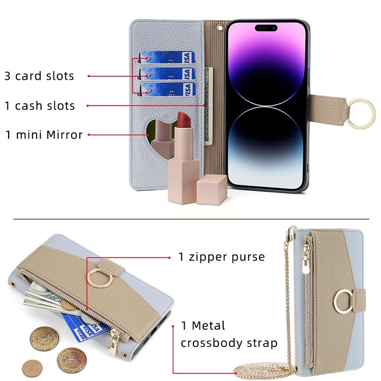 For Nokia C12 Crossbody Litchi Texture Leather Phone Case(Blue) - Nokia Cases by PMC TechLife | Online Shopping South Africa | PMC TechLife | Buy Now Pay Later Mobicred