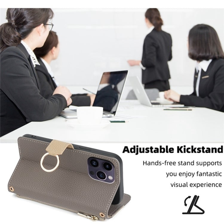 For Honor 50 Crossbody Litchi Texture Leather Phone Case(Grey) - Honor Cases by PMC TechLife | Online Shopping South Africa | PMC TechLife | Buy Now Pay Later Mobicred