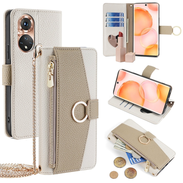 For Honor 50 Crossbody Litchi Texture Leather Phone Case(White) - Honor Cases by PMC TechLife | Online Shopping South Africa | PMC TechLife | Buy Now Pay Later Mobicred