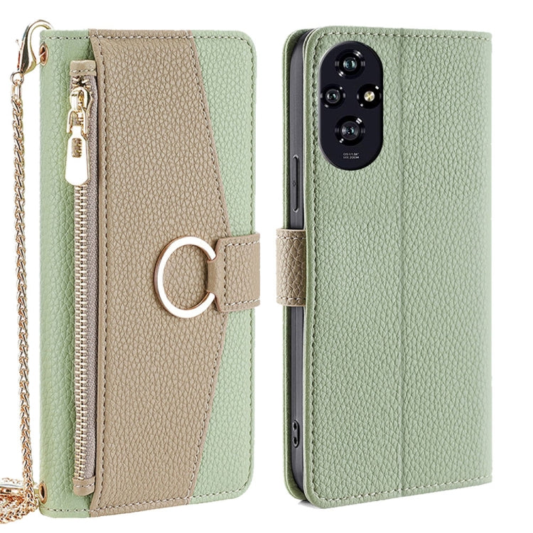 For Honor 200 5G Crossbody Litchi Texture Leather Phone Case(Green) - Honor Cases by PMC TechLife | Online Shopping South Africa | PMC TechLife | Buy Now Pay Later Mobicred