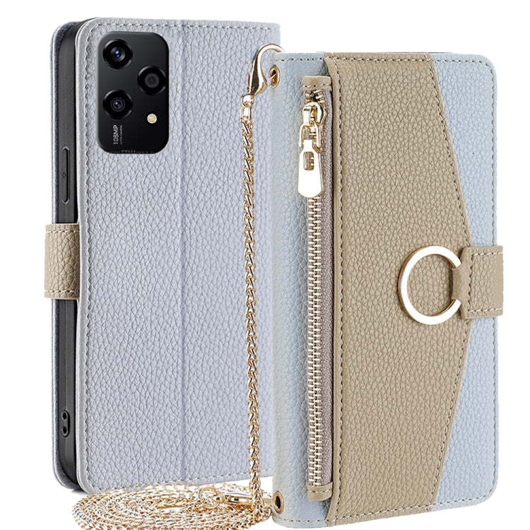 For Honor 200 Lite 5G Global Crossbody Litchi Texture Leather Phone Case(Blue) - Honor Cases by PMC TechLife | Online Shopping South Africa | PMC TechLife | Buy Now Pay Later Mobicred