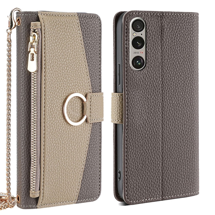 For Sony Xperia 1 VI Crossbody Litchi Texture Leather Phone Case(Grey) - Sony Cases by PMC TechLife | Online Shopping South Africa | PMC TechLife | Buy Now Pay Later Mobicred