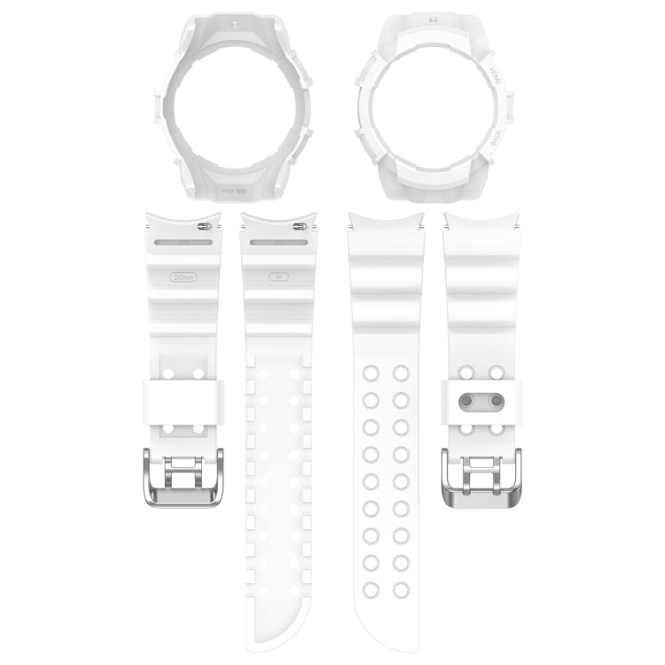 For Samsung Galaxy Watch 6 40mm Armor Silicone Watch Band + Watch Case Set(White) - Watch Bands by PMC Jewellery | Online Shopping South Africa | PMC Jewellery | Buy Now Pay Later Mobicred
