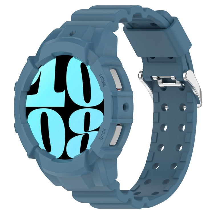 For Samsung Galaxy Watch 6 40mm Armor Silicone Watch Band + Watch Case Set(Blue) - Watch Bands by PMC TechLife | Online Shopping South Africa | PMC TechLife