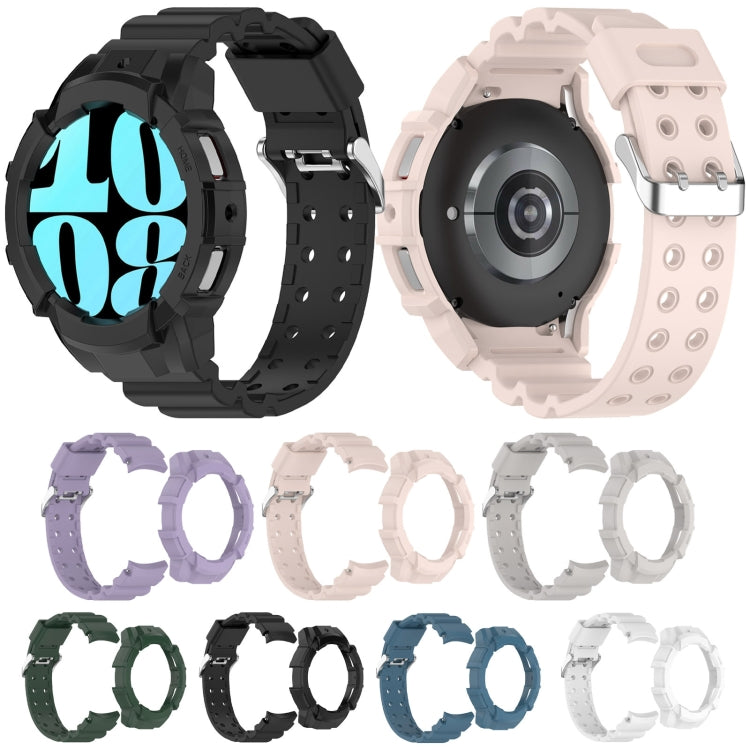 For Samsung Galaxy Watch 6 40mm Armor Silicone Watch Band + Watch Case Set(Purple) - Watch Bands by PMC Jewellery | Online Shopping South Africa | PMC Jewellery | Buy Now Pay Later Mobicred