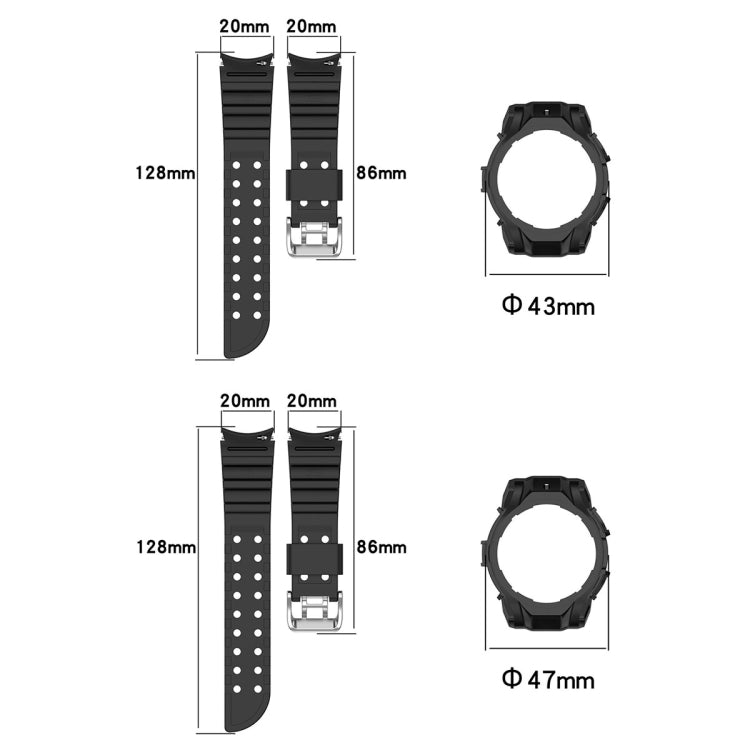 For Samsung Galaxy Watch 6 40mm Armor Silicone Watch Band + Watch Case Set(Pink) - Watch Bands by PMC TechLife | Online Shopping South Africa | PMC TechLife