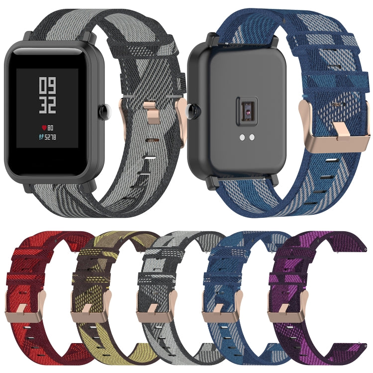 20mm Universal Stripe Weave Nylon Watch Band(Red) - 20mm Bands by PMc TechLife | Online Shopping South Africa | PMc TechLife | Buy Now Pay Later Mobicred