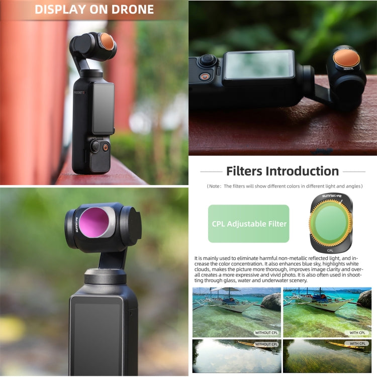 For DJI OSMO Pocket 3 Sunnylife Camera Lens Magnetic Metal Filter, Filter:CPL - Lens Accessories by Sunnylife | Online Shopping South Africa | PMC TechLife | Buy Now Pay Later Mobicred