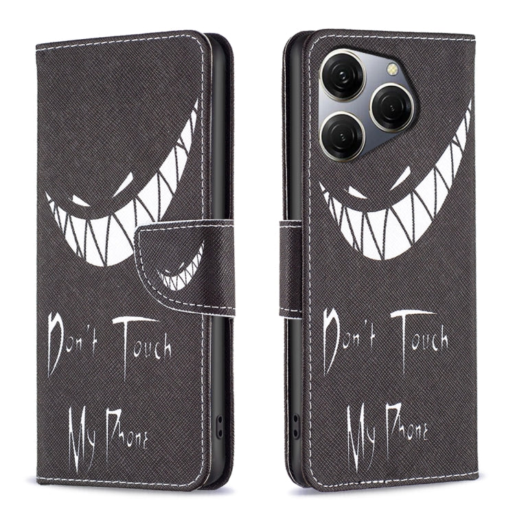 For Tecno Spark 20 Pro Colored Drawing Pattern Leather Phone Case(Smirk) - Tecno Cases by PMC TechLife | Online Shopping South Africa | PMC TechLife | Buy Now Pay Later Mobicred