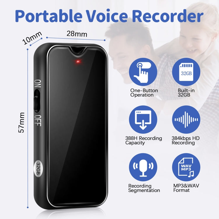 L17 Magnetic Pendant HD Recorder, Capacity:32GB - Recording Pen by PMC TechLife | Online Shopping South Africa | PMC TechLife | Buy Now Pay Later Mobicred