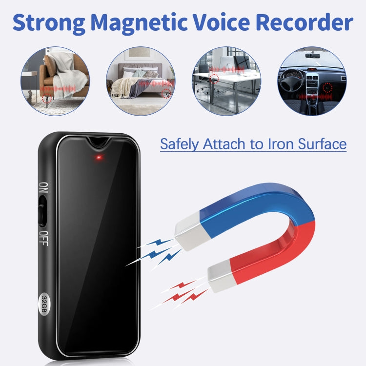 L17 Magnetic Pendant HD Recorder, Capacity:32GB - Recording Pen by PMC TechLife | Online Shopping South Africa | PMC TechLife | Buy Now Pay Later Mobicred