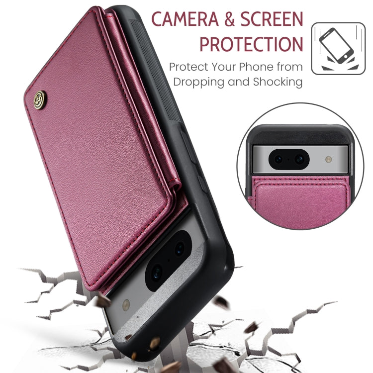 For Google Pixel 8a CaseMe C22 Card Slots Holder RFID Anti-theft Phone Case(Wine Red) - Google Cases by CaseMe | Online Shopping South Africa | PMC Jewellery | Buy Now Pay Later Mobicred